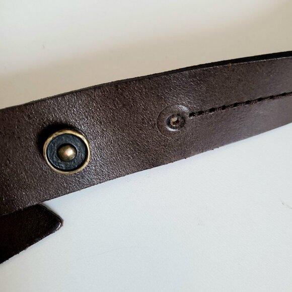 Genuine leather brown belt. Made in France, - Picture 6 of 11